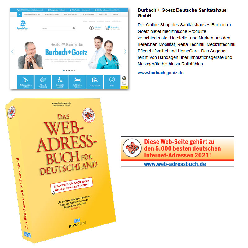 Web Adressbuch Sanitätshaus beste deutsche Internet-Seite