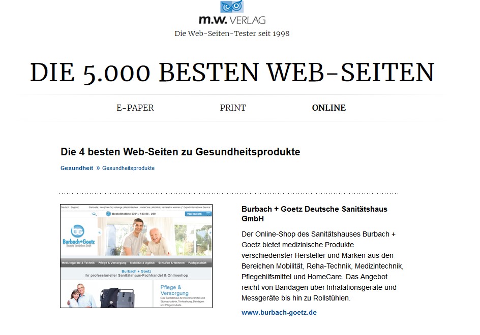  Die 4 besten Web-Seiten zu Gesundheitsprodukte